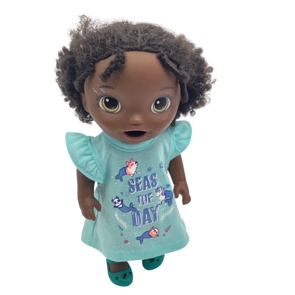 Baby Alive Seas The Day Interactive Doll with Outfit 12" Brown Eyes